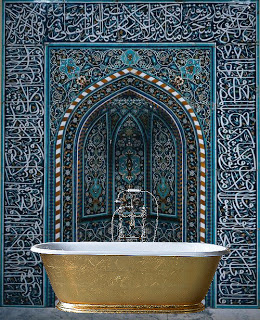gold bath tub