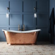 The Hammered Copper Wye Bateau Cast Iron Bath Tub
