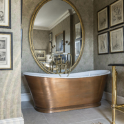 The Burnished Copper Wye Bateau Cast Iron Bath Tub