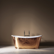 The Hammered Copper Usk Bateau Cast Iron Bath Tub