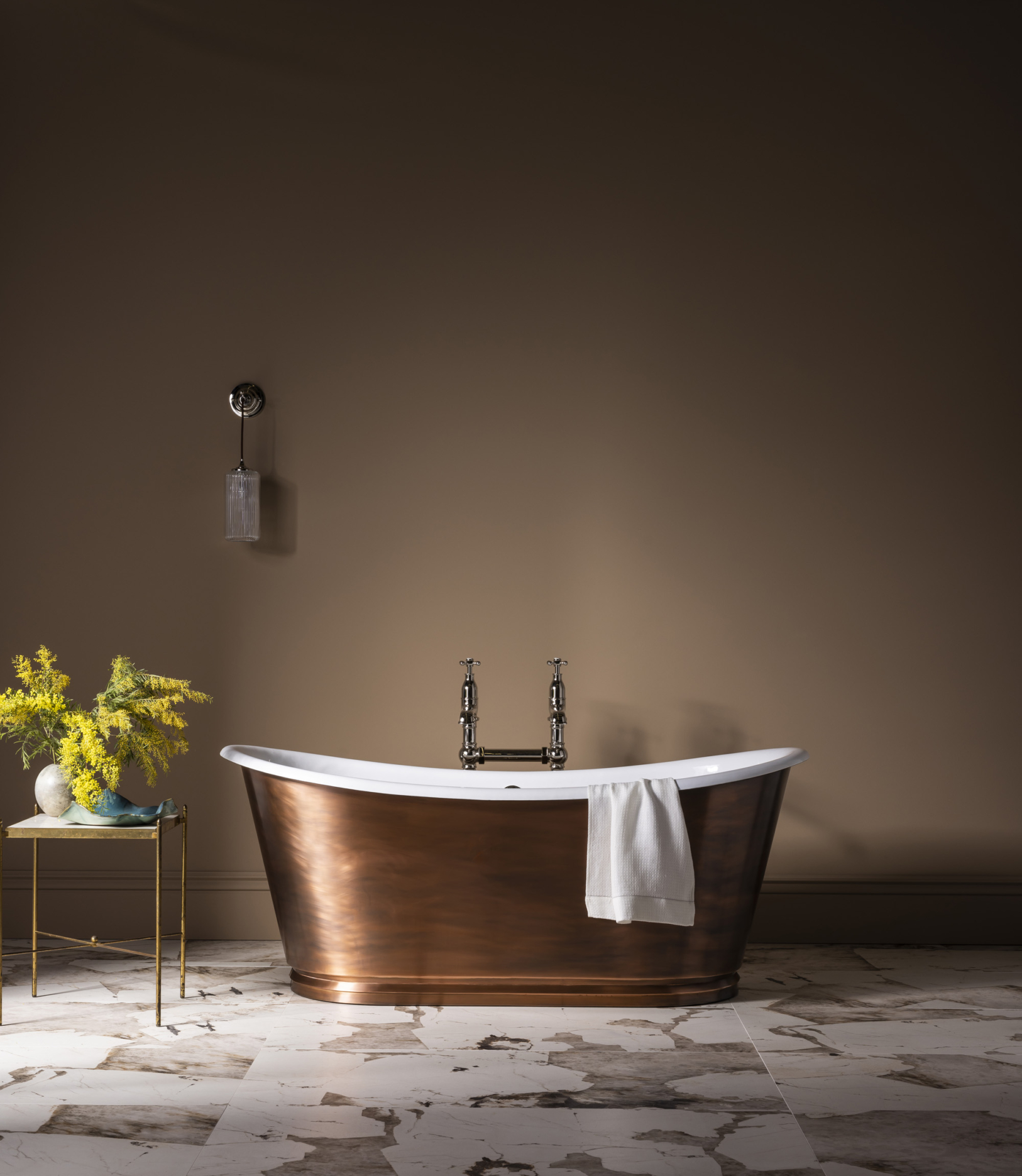 The Burnished Copper Wye Bateau Cast Iron Bath Tub