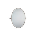 Oval Tilt Mirror in polished nickel finish cut out image on the white background,
