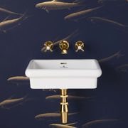 The Bourne Wall Mounted Vanity Basin in brass finish