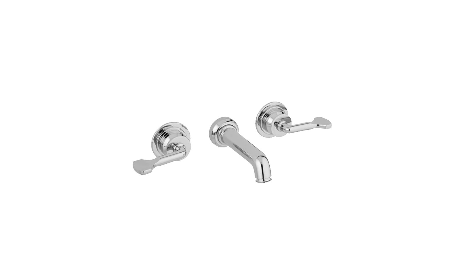 The Leawood Lever 3 Hole Wall Basin Mixer Extended Spout