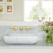 The Leawood Lever 3 Hole Wall Basin Mixer