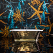 The Hammered Brass Tamar Cast Iron Bath Tub
