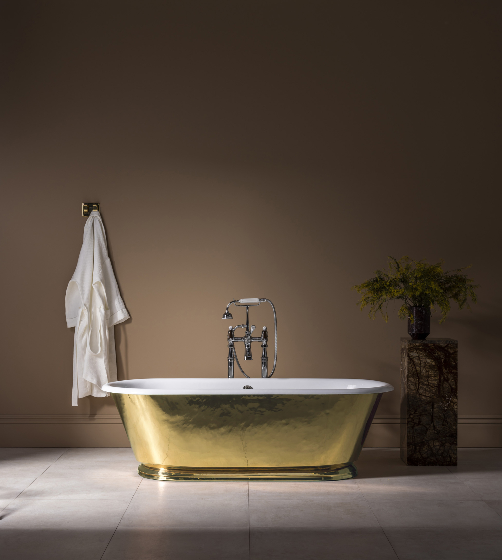 The Hammered Brass Tamar Cast Iron Bath Tub
