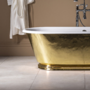 The Hammered Brass Tamar Cast Iron Bath Tub