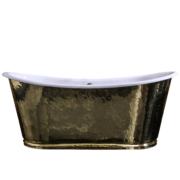 The Hammered Brass Usk Bateau Cast Iron Bath Tub