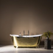 The Hammered Brass Wye Bateau Cast Iron Bath Tub