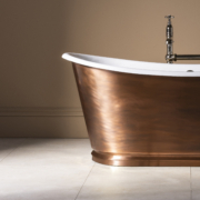 The Burnished Copper Usk Bateau Cast Iron Bath Tub