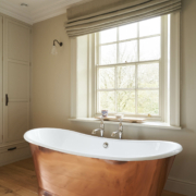 The Polished Copper Wye Bateau Cast Iron Bath Tub